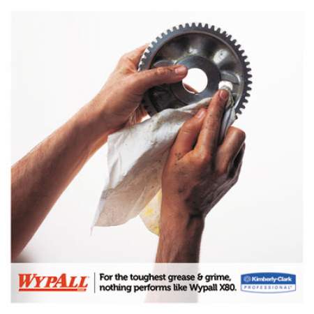 WypAll X80 Cloths, HYDROKNIT, POP-UP Box, 9 1/10 x 16 4/5, White, 80/Bx, 5 Boxes/Carton (41048)