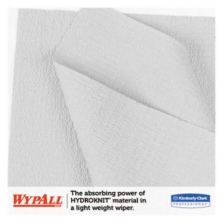 WypAll X60 Cloths, Small Roll, 19 3/5 x 13 2/5, White, 130/RL, 6 RL/CT (35421)