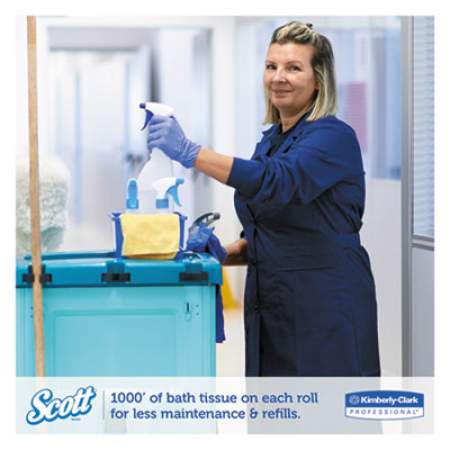 Scott Essential 100% Recycled Fiber JRT Bathroom Tissue, Septic Safe, 2-Ply, White, 1000 ft, 12 Rolls/Carton (67805)