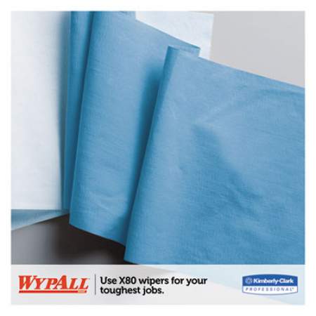 WypAll X80 Cloths, BRAG Box, HYDROKNIT, Blue, 11.1 x 16.8, 160 Wipers/Carton (41041)