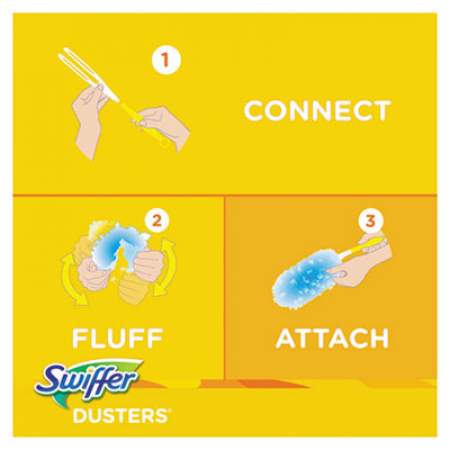 Swiffer Dusters Refill, Dust Lock Fiber, Unscented, Light Blue, 10/Box (21459BX)