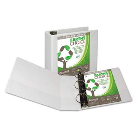 Samsill Earth's Choice Biobased D-Ring View Binder, 3 Rings, 4" Capacity, 11 x 8.5, White (16997)