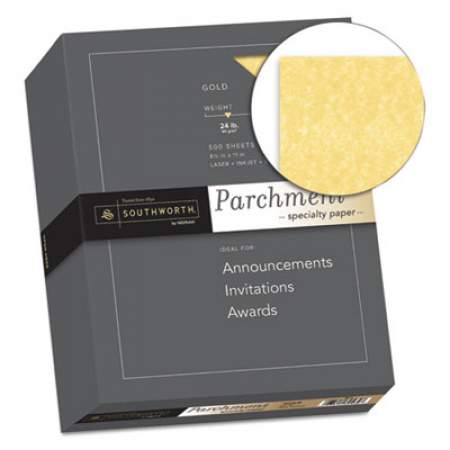 Southworth Parchment Specialty Paper, 24 lb, 8.5 x 11, Gold, 500/Ream (994C)