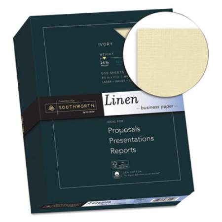 Southworth 25% Cotton Linen Business Paper, 24 lb, 8.5 x 11, Ivory, 500/Ream (564C)