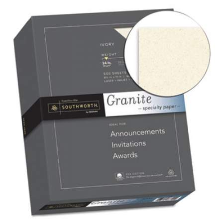 Southworth Granite Specialty Paper, 24 lb, 8.5 x 11, Ivory, 500/Ream (934C)