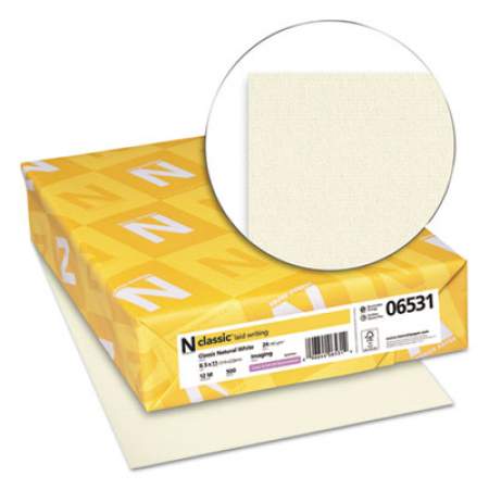 Neenah Paper CLASSIC Laid Stationery, 24 lb, 8.5 x 11, Classic Natural White, 500/Ream (06531)