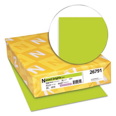 Neenah Paper Exact Brights Paper, 20lb, 8.5 x 11, Bright Green, 500/Ream (26791)