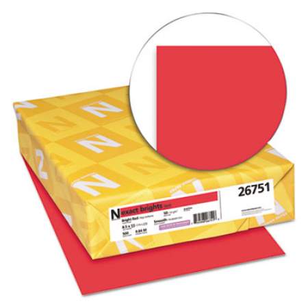 Neenah Paper Exact Brights Paper, 20lb, 8.5 x 11, Bright Red, 500/Ream (26751)
