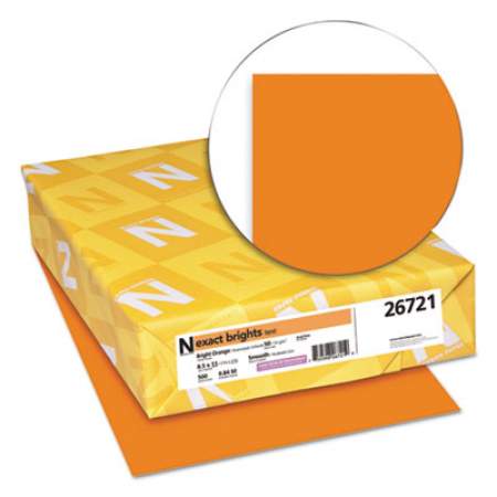 Neenah Paper Exact Brights Paper, 20lb, 8.5 x 11, Bright Orange, 500/Ream (26721)