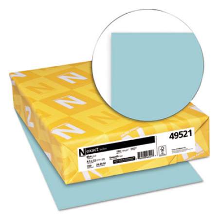 Neenah Paper Exact Index Card Stock, 110 lb, 8.5 x 11, Blue, 250/Pack (49521)