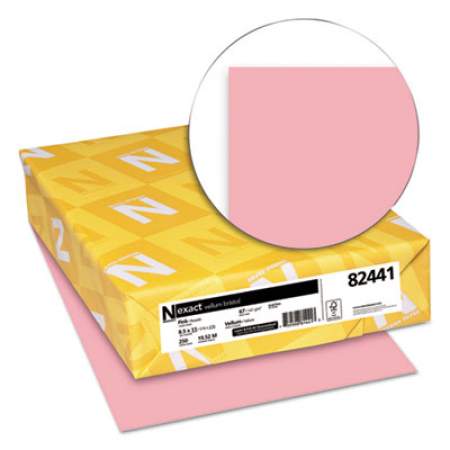 Neenah Paper Exact Vellum Bristol Cover Stock, 67lb, 8.5 x 11, Pink, 250/Pack (82441)