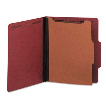 Universal Four-Section Pressboard Classification Folders, 1 Divider, Letter Size, Red, 10/Box (10250)