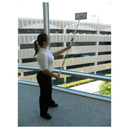 Unger SpeedClean Window Cleaning Kit, 72" to 80", Extension Pole With 8" Pad Holder, Silver/Green (CK053)