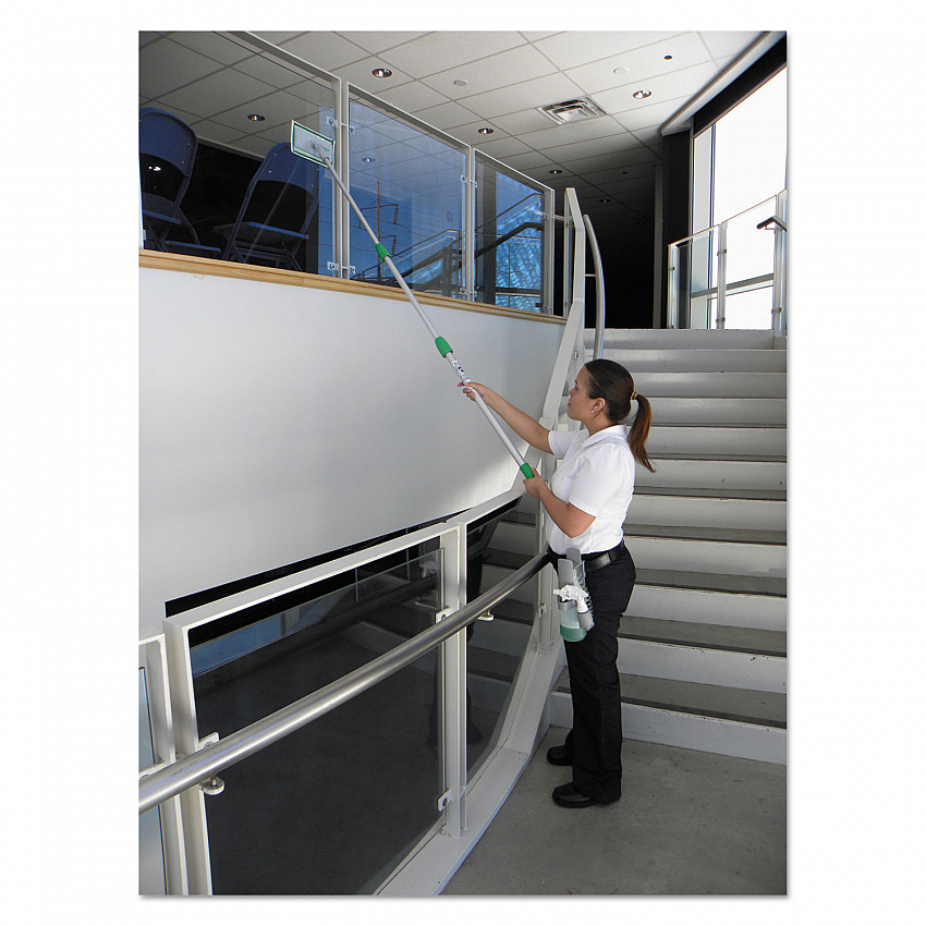 SpeedClean Window Cleaning Kit, 6 ft to 6.6 ft, Extension Pole With 8" Pad Holder, Silver/Green (CK053)