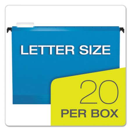 Pendaflex SureHook Hanging Folders, Letter Size, 1/5-Cut Tab, Blue, 20/Box (615215BLU)