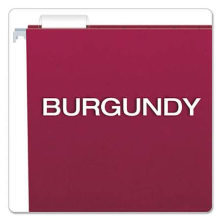 Pendaflex Colored Hanging Folders, Letter Size, 1/5-Cut Tab, Burgundy, 25/Box (81613)