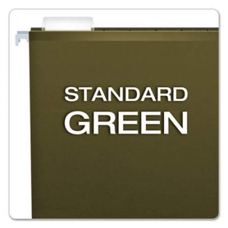 Pendaflex Extra Capacity Reinforced Hanging File Folders with Box Bottom, Letter Size, 1/5-Cut Tab, Standard Green, 25/Box (4152X1)