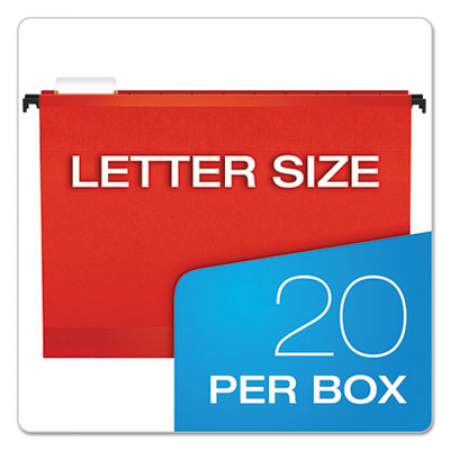 Pendaflex SureHook Hanging Folders, Letter Size, 1/5-Cut Tab, Red, 20/Box (615215RED)