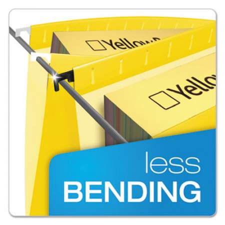 Pendaflex SureHook Hanging Folders, Letter Size, 1/5-Cut Tab, Yellow, 20/Box (615215YEL)