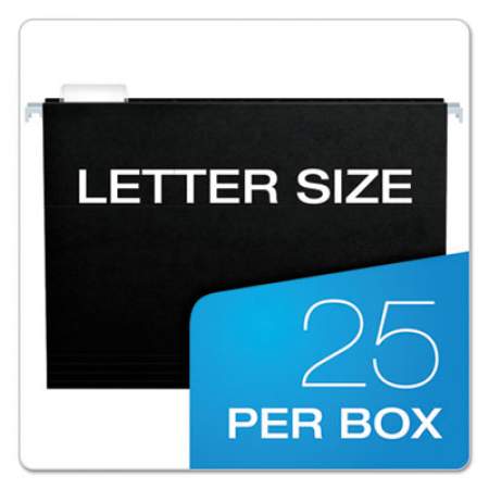Pendaflex Colored Hanging Folders, Letter Size, 1/5-Cut Tab, Black, 25/Box (81605)