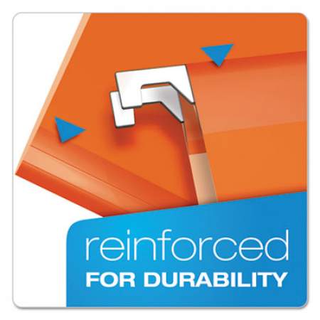 Pendaflex Colored Reinforced Hanging Folders, Letter Size, 1/5-Cut Tab, Orange, 25/Box (415215ORA)