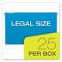 Pendaflex Colored Hanging Folders, Legal Size, 1/5-Cut Tab, Assorted, 25/Box (81632)
