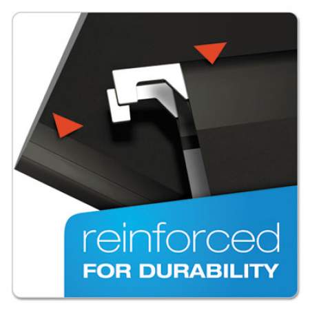 Pendaflex Colored Reinforced Hanging Folders, Letter Size, 1/5-Cut Tab, Black, 25/Box (415215BLA)