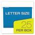 Pendaflex EXTRA CAPACITY REINFORCED HANGING FILE FOLDERS WITH BOX BOTTOM, LETTER SIZE, 1/5-CUT TAB, BLUE, 25/BOX (4152X2 BLU)