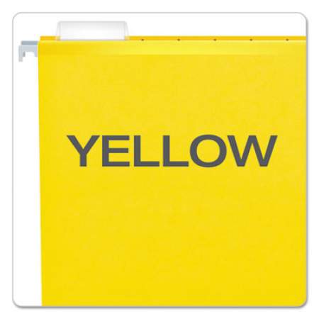 Pendaflex Colored Reinforced Hanging Folders, Letter Size, 1/5-Cut Tab, Yellow, 25/Box (415215YEL)