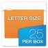 Pendaflex Colored Hanging Folders, Letter Size, 1/5-Cut Tab, Orange, 25/Box (81607)