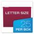 Pendaflex Colored Hanging Folders, Letter Size, 1/5-Cut Tab, Burgundy, 25/Box (81613)
