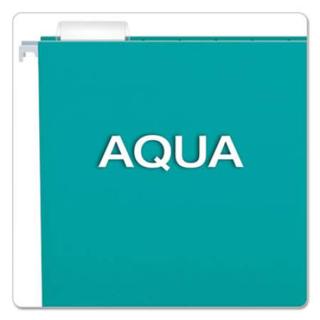 Pendaflex Colored Hanging Folders, Letter Size, 1/5-Cut Tab, Aqua, 25/Box (81616)