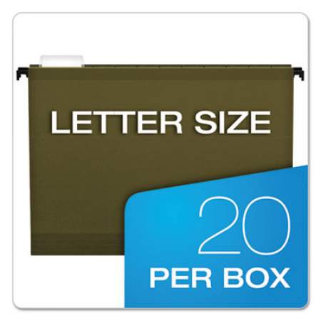 Pendaflex SureHook Hanging Folders, Letter Size, 1/5-Cut Tab, Standard Green, 20/Box (6152X2)