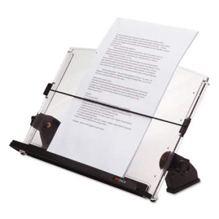 3M In-Line Adjustable Desktop Copyholder,150 Sheet Capacity, Plastic, Black/Clear (DH630)