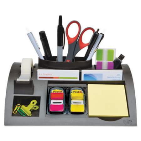 Post-it Notes Dispenser with Weighted Base, Plastic, 10 1/4" x 6 3/4" x 2 3/4", Black (C50)