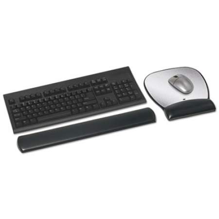 3M Gel Wrist Rest for Keyboard, Leatherette Cover, Antimicrobial, Black (WR310LE)