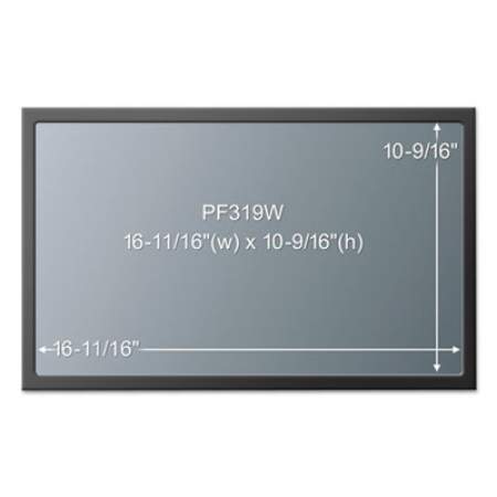 3M Framed Desktop Monitor Privacy Filter for 18.4" to 19" Widescreen LCD, 16:10 (PF190W1F)