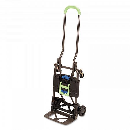 2-in-1 Multi-Position Hand Truck and Cart, 300 lbs, 16.63 x 12.75 x 49.25, Black/Blue/Green (12222PBG1E)