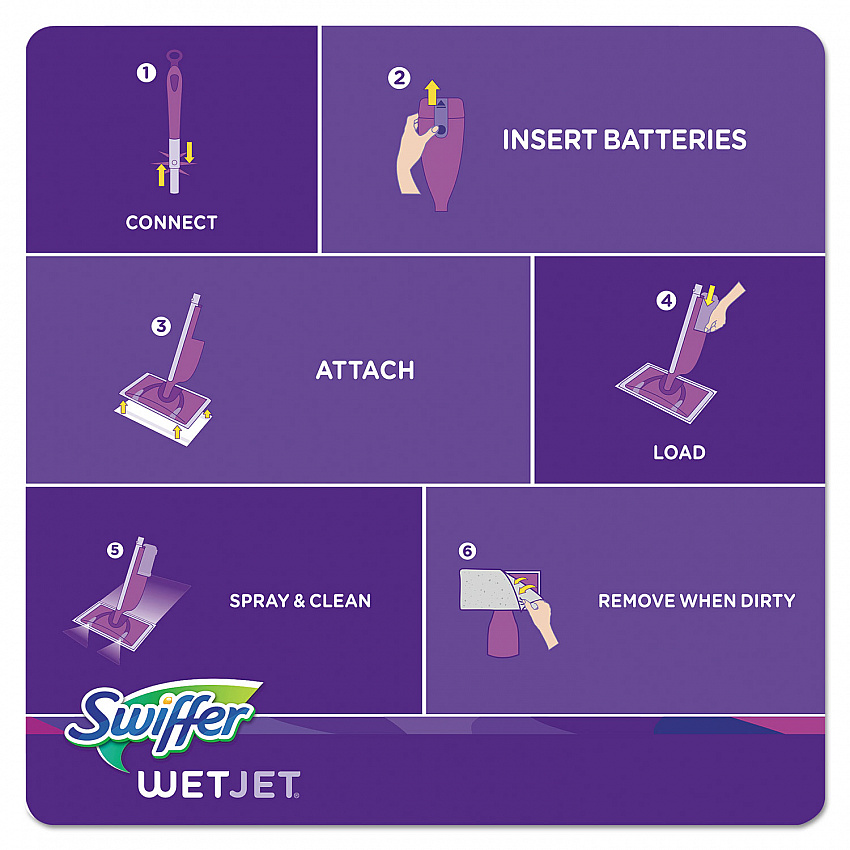WetJet System Refill Cloths, 11.3" x 5.4", White, 24/Box, 4/Carton (08443CT)