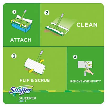 Swiffer Wet Refill Cloths, Gain Original Scent, White, 8 x 10, 24/Pack, 6 Pack/Carton (95532CT)