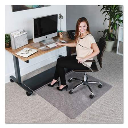 ES Robbins Sit or Stand Mat for Carpet or Hard Floors, 45 x 53, Clear/Black (184603)