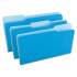 Universal Deluxe Colored Top Tab File Folders, 1/3-Cut Tabs, Legal Size, Blue/Light Blue, 100/Box (10521)