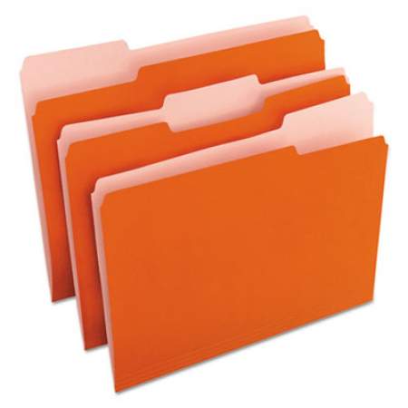 Universal Deluxe Colored Top Tab File Folders, 1/3-Cut Tabs, Letter Size, Orange/Light Orange, 100/Box (10507)