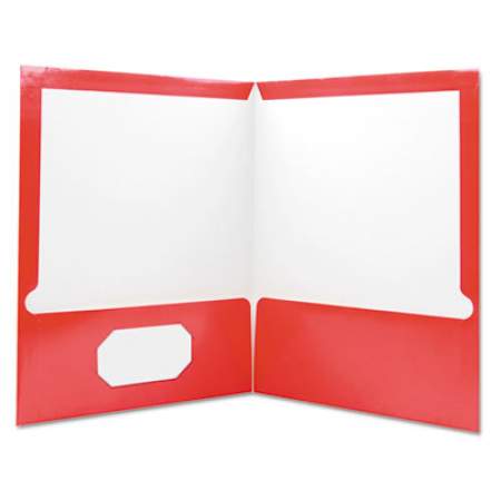 Universal Laminated Two-Pocket Folder, Cardboard Paper, 100-Sheet Capacity, 11 x 8.5, Red, 25/Box (56420)