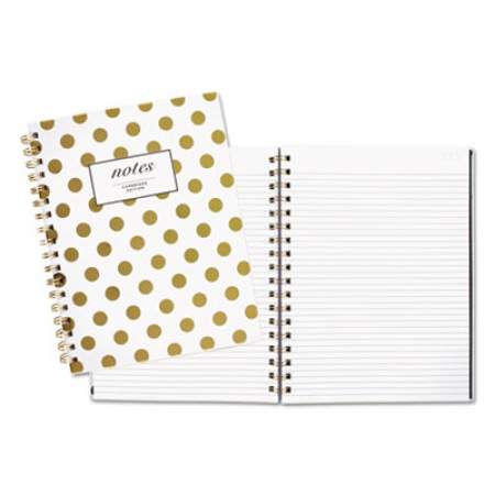 Cambridge Gold Dots Hardcover Notebook, 1 Subject, Wide/Legal Rule, White/Gold Cover, 9.5 x 7, 80 Sheets (59016)