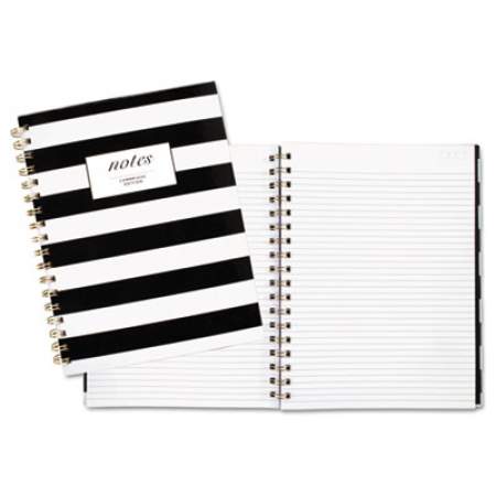 Cambridge Black and White Striped Hardcover Notebook, 1 Subject, Wide/Legal Rule, Black/White Stripes Cover, 9.5 x 7.25, 80 Sheets (59012)
