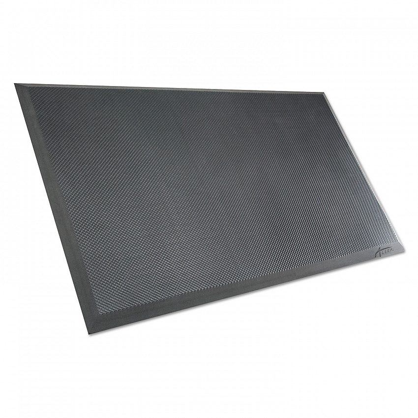 Alera AdaptivErgo Anti-Fatigue Mat, Rectangular, Black Molded Grid Surface, 19.4" x 33.2" (AE23AFM)