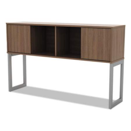 Alera Open Office Desk Series Hutch, 59w x 15d x 36.38h, Modern Walnut (LSHH60WA)
