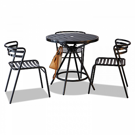 CoGo Steel Outdoor/Indoor Stacking Chair, Supports Up to 250 lb, 17
