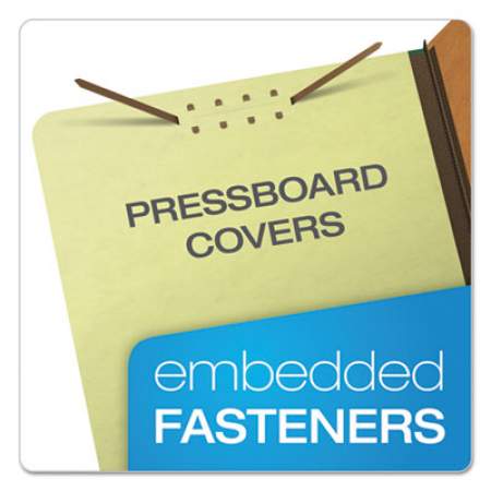 Pendaflex Four-, Six-, and Eight-Section Pressboard Classification Folders, 2 Dividers, Embedded Fasteners, Legal, Apple Green, 10/Box (2257G)